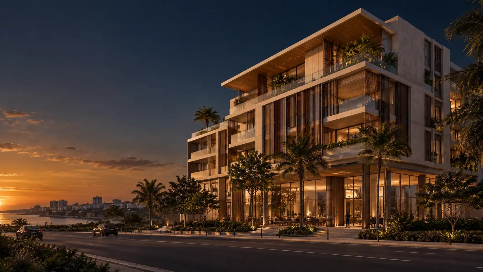Visualisation conceptuelle d'un ensemble immobilier contemporain